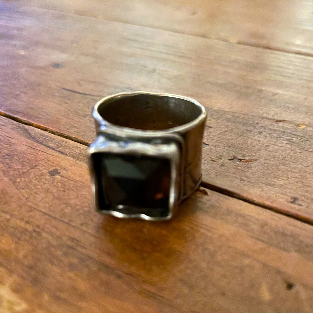 Silpada 925 Sterling Silver Brown stone Size 8